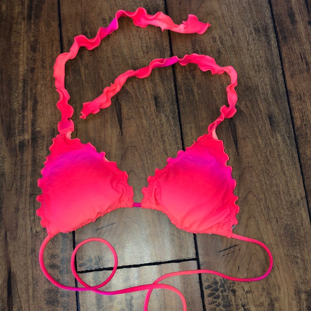 Neon pink swim top